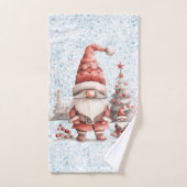 Scandinavische kerstkabouter rode bessen bad handdoek (Handdoek)