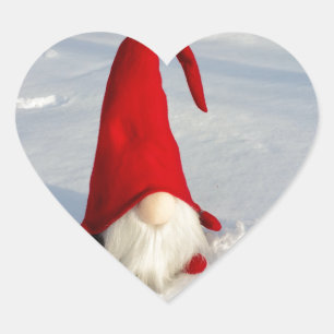 Scandinavische kerstkoepel hart sticker