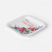 Scandinavische kerstkoepel papieren bordje (Gebogen)