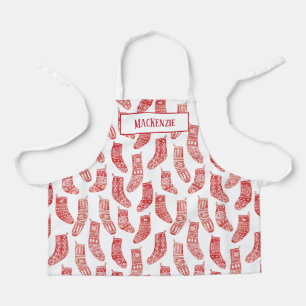 Scandinavische kerstkousen Rood & Witte Aangepaste Schort