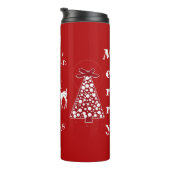 Scandinavische kerstrenners White Santa Helpers Re Thermosbeker (Geroteerd rechts)
