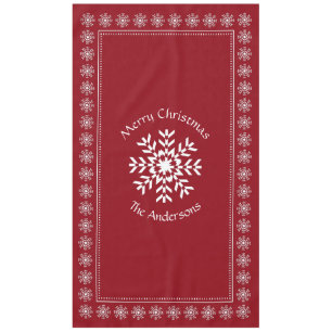 Scandinavische kerstsnowflake aangepaste tekst roo tafelkleed