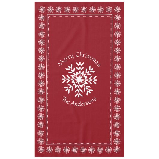 Scandinavische kerstsnowflake aangepaste tekst roo tafelkleed (Voorkant)