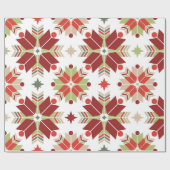 Scandinavische kerstsnowflake cadeaupapier (Vlak)