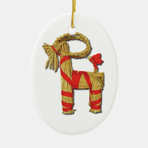 Scandinavische kerststrow Yule Goat Julbok Keramisch Ornament