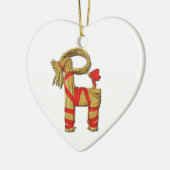 Scandinavische kerststrow Yule Goat Julbok Keramisch Ornament (Links)