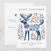 Scandinavische kerstvakantie feestdagenkaart (Voorkant / Achterkant)