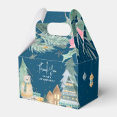 Scandinavische kerstwinter 1e verjaardag bedankdoosjes (Achterkant)