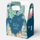 Scandinavische kerstwinter 1e verjaardag bedankdoosjes (Geopend)