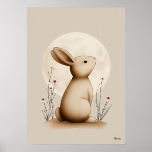 Scandinavische Konijn Kinderkamer Muurkunst Neutra Poster
