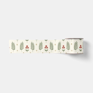 Scandinavische Minimale Kerstbloemen Naadloos Lint