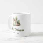 Scandinavische Minimalistische Kerstmok met Eigen Koffiemok (Voorkant links)