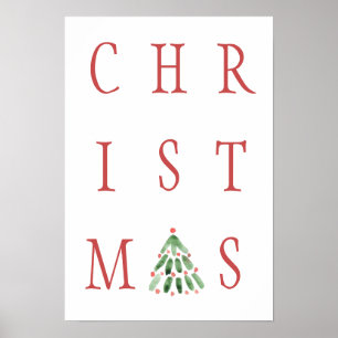 Scandinavische moderne minimalistische kerstboom poster
