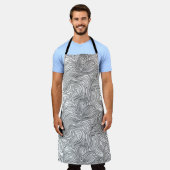 Scandinavische monochrome golven schort (Gedragen)