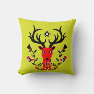 Scandinavische Natuur Der Head Art T-Shirt Throw P Kussen