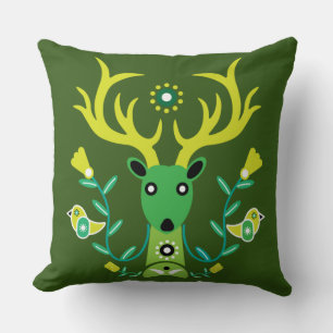 Scandinavische Natuur Der Head Art T-Shirt Throw P Kussen