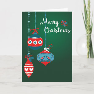 Scandinavische Ornamenten Vrolijk Kerstfeest Feestdagen Kaart