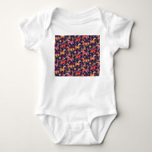 Scandinavische paarden: decoratief naadloos ontwer romper