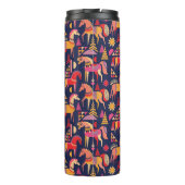 Scandinavische paarden: decoratief naadloos ontwer thermosbeker (Achterkant)