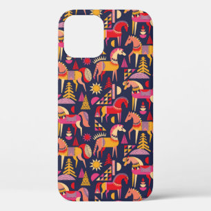Scandinavische paarden hebben een naadloos ontwerp iPhone 12 hoesje