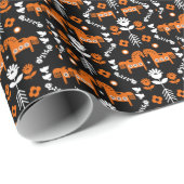 Scandinavische Paardenvolkskunst Cadeaupapier (Rol Hoek)