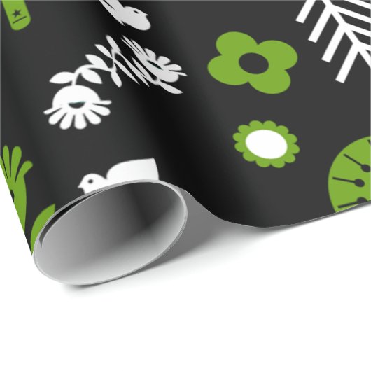 Scandinavische Paardenvolkskunst Cadeaupapier (Rol Hoek)