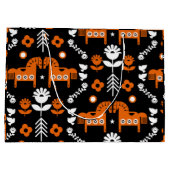 Scandinavische Paardenvolkskunst Groot Cadeauzakje (Achterkant)