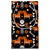 Scandinavische Paardenvolkskunst Klein Cadeauzakje (Achterkant)