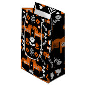 Scandinavische Paardenvolkskunst Klein Cadeauzakje (Voorkant Gekanteld)