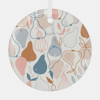 Scandinavische perenprint: fruitpatroon glas ornament