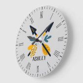 Scandinavische pijlen gepersonaliseerd grote klok (Hoek)