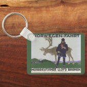 Scandinavische reis naar het Noorse Man rendier Sleutelhanger (Achterkant)