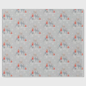 Scandinavische rendierboom Snowflake Grey Cadeaupapier (Vlak)