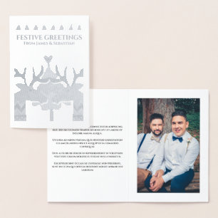 Scandinavische rendieregay - speciaal kerstfeest folie kaarten