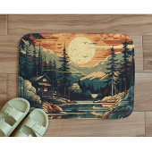 Scandinavische Retro Art berg huis Badmat