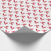 Scandinavische rode witte mistletoe kerstmis cadeaupapier (Hoek)