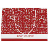 Scandinavische rode, witte rendierbeker met kerstm groot cadeauzakje (Achterkant)