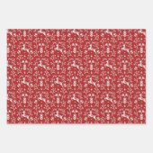 Scandinavische rode, witte rendierbeker met kerstm inpakpapier vel (Voorkant 2)