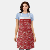 Scandinavische rode, witte rendierbeker met kerstm schort (Gedragen)