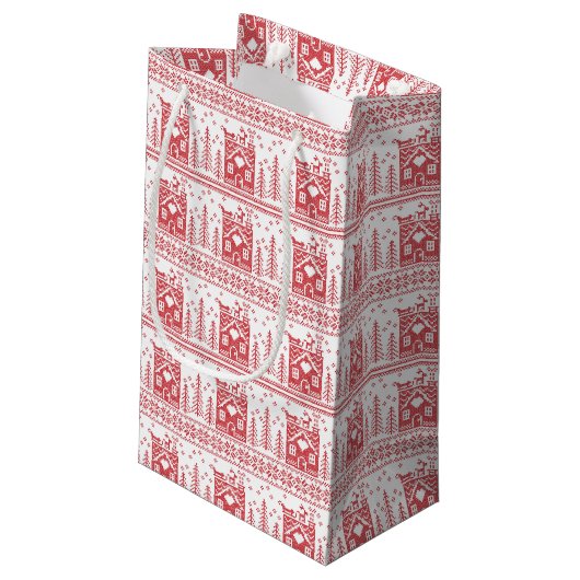 Scandinavische Scandinavische Noordse Kerstmis Klein Cadeauzakje (Achterkant Gekanteld)