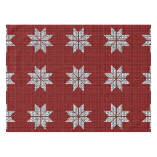 Scandinavische Snowflake Cross Stitch Table Cloth Tafelkleed (Voorkant (Horizontaal))
