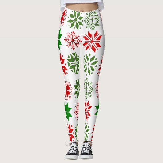 Scandinavische Snowflakes Leggings (Voorkant)