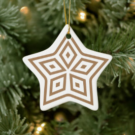 Scandinavische Star-roetbuspatroon in lichtbruin Keramisch Ornament