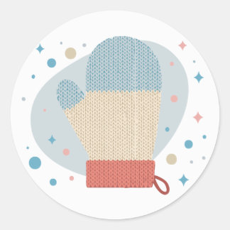 Scandinavische stijl handschoen ronde sticker