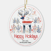 Scandinavische stijl herten, foto kerstvakantie keramisch ornament (Links)