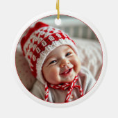 Scandinavische stijl herten, foto kerstvakantie keramisch ornament (Achterkant)