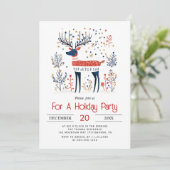 Scandinavische stijl herten kerstfeest kaart (Staand voorkant)