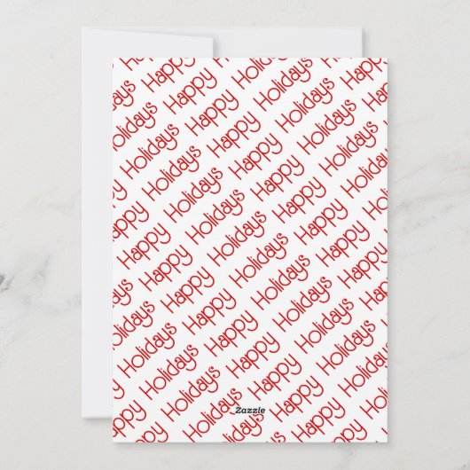 Scandinavische stijl herten rood blauw foto Kerstm Feestdagenkaart (Achterkant)