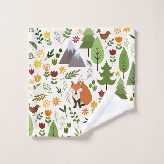 Scandinavische stijl illustraties + CRM groot patr Washandje (Wasdoekje)