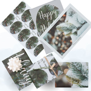 Scandinavische stijl Kerstspar tak Inpakpapier Vel